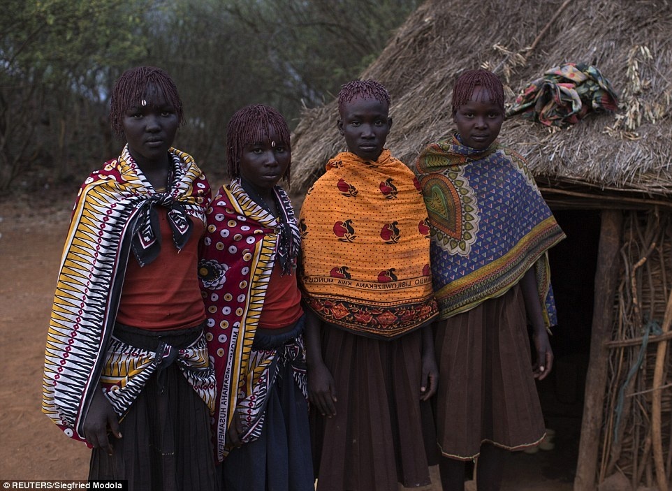 Four young Pokot girls